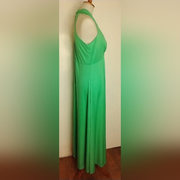 GREEN SHERBET POLY MAXI GOWN - Picture 3 of 7